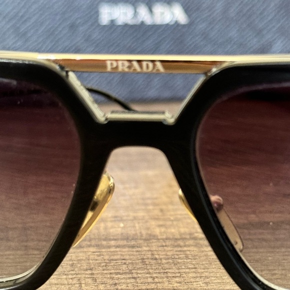 Prada Double-Bridged Rectangle Sunglasses - Picture 8 of 12